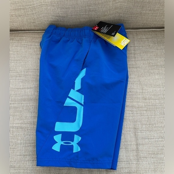 Under Armour Boys Swim Trunks Shorts w/Mesh Brief Elastic Waist w/ Cord UPF 50 - Picture 3 of 9